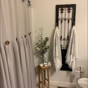 Lush Decor linen button shower curtain